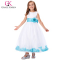 Grace Karin sin mangas de flores decoradas flor princesa niña vestido de 2 ~ 12 años CL008936-6